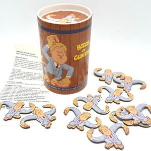 Barrel of Clintons Game Vintage 1990s Political Parody Bill Clinton Monkeys
